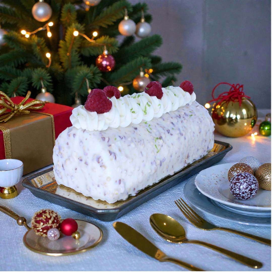 Raspberry & Lime Christmas Log