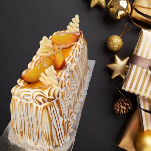 Peach and Champagne Method Christmas Log